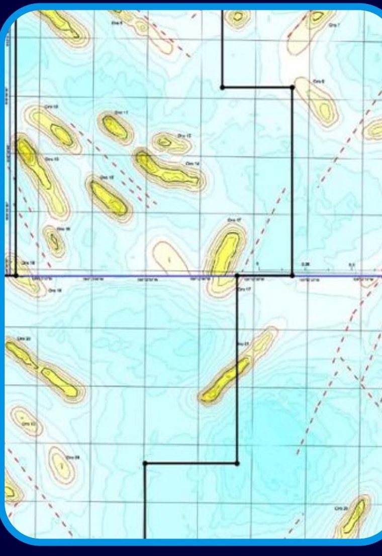 Mapa 2D de anomalías con curvas de nivel